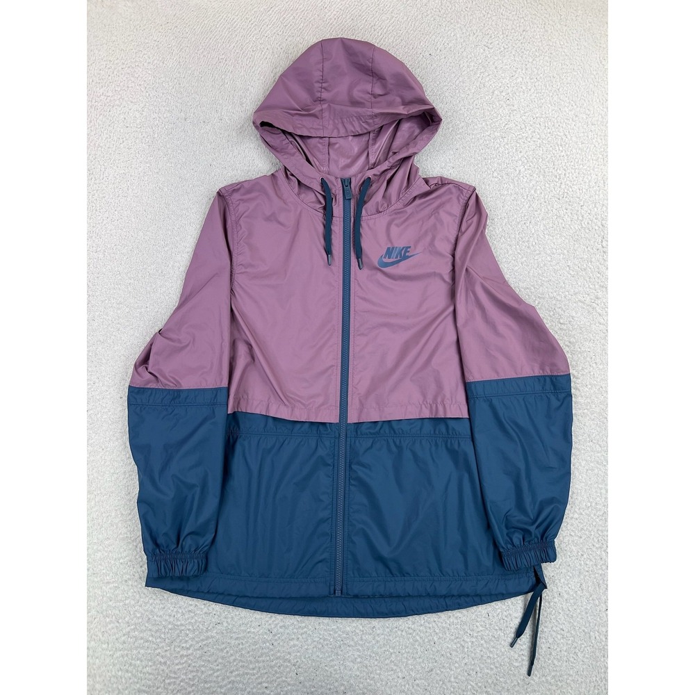 Nike Jacket Womens Small Purple Blue Repel Woven Windrunner Full Zip AJ2982-515